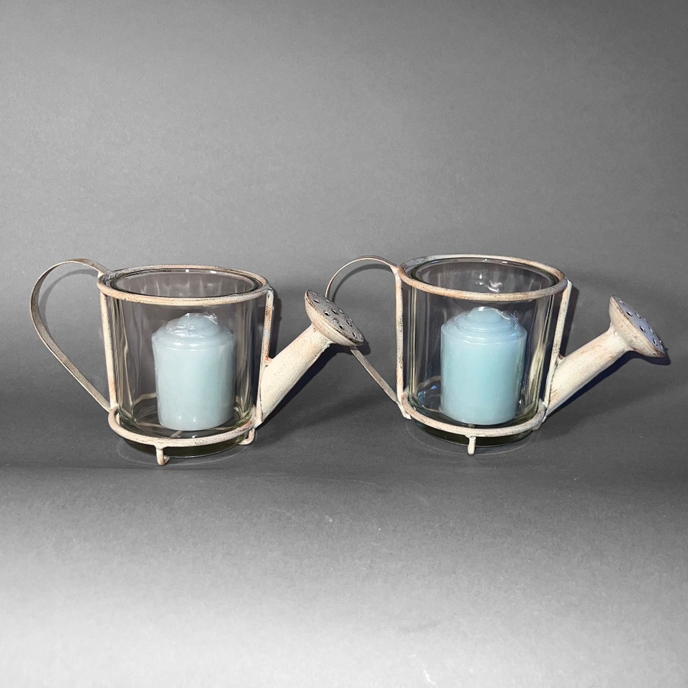 Set of 2 Watering Can Candle Holders